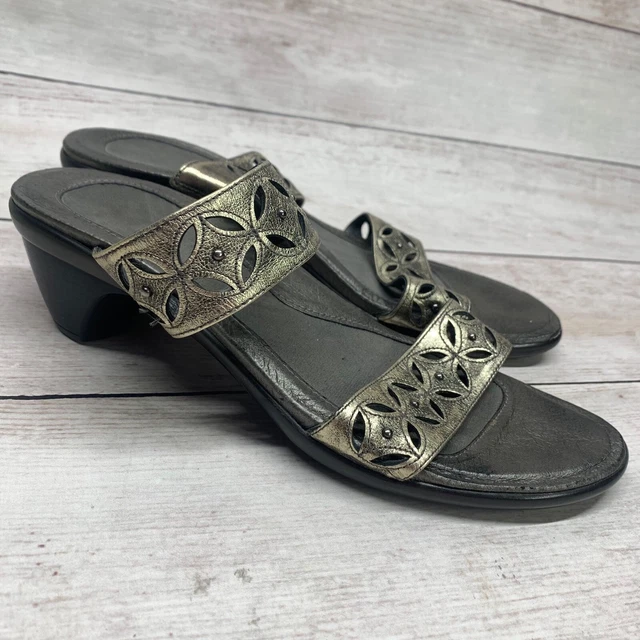 Naot Contempo Womens Heel Sandals Size US 9  EU 40 Metallic Silver