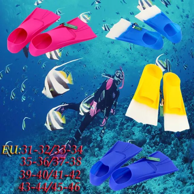 NEW Adult Youth Silicone Swimming Snorkeling Training Short Fins Swim Flipper.