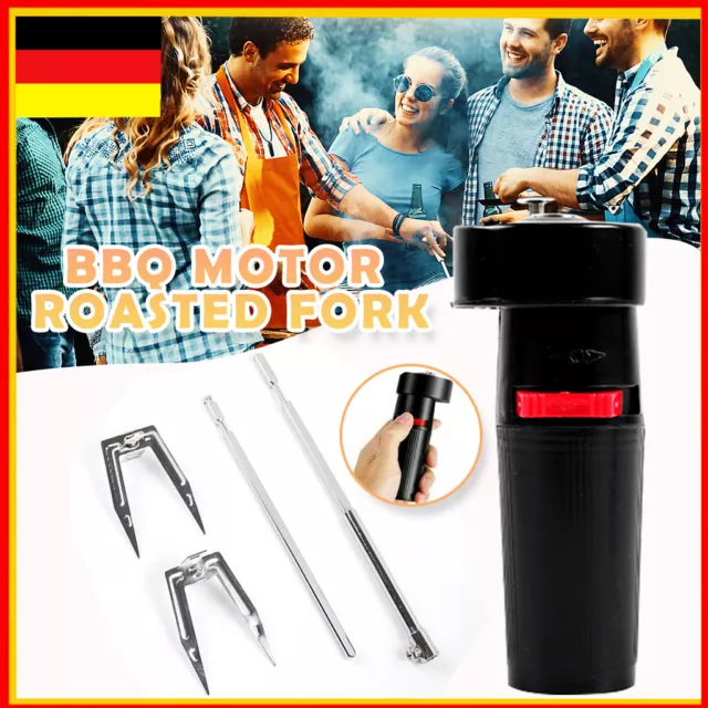 Elektrischer Grillspieß Grillmotor Set Drehspieß Grill Rotisserie BBQ Spieß 1.5V