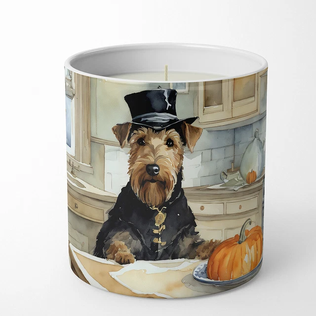 Airedale Terrier Fall Kitchen Pumpkin Spice 10 oz Decorative Soy Candle DAC1722