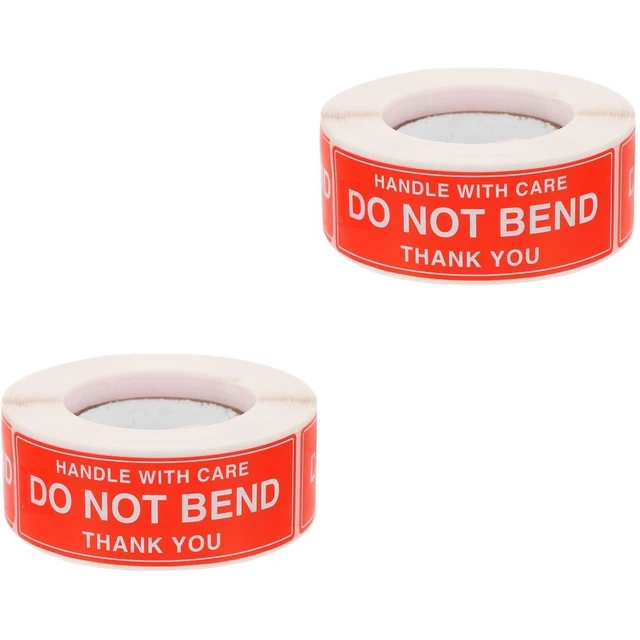 2x Adhesive Sticky Warning Sticker Shipping Care Sticker Warning Sticker