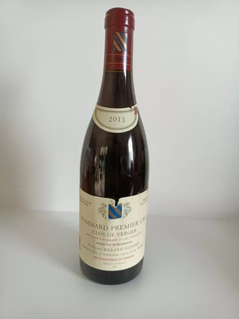 Bouteille vin Pommard premier cru Clos de verger Billard-Gonnet 2011 Bourgogne