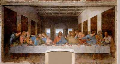 Last Supper Jesus Disciples Religion Italian Painting By Leonardo Da Vinci Repro