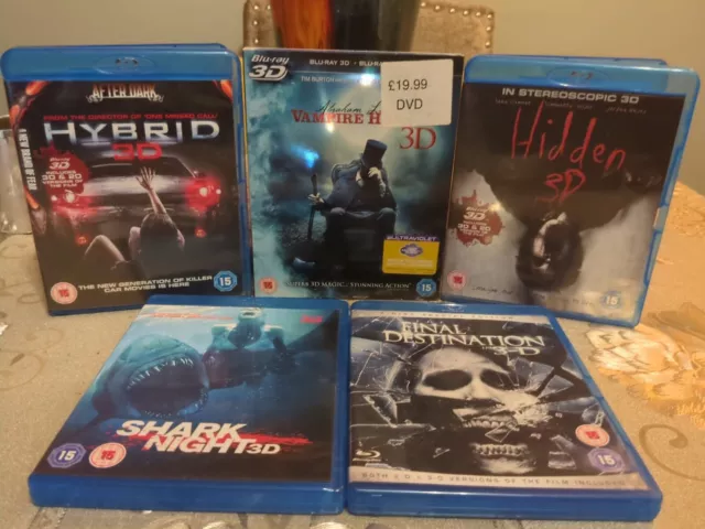 3d blu ray 5 Film Horror bundle .  Region Uk.  Free Post