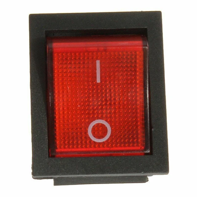 Rocker Boat Switch Red Light Lamp 4Pin DPST On-Off Panel Mount Lug Type Terminal