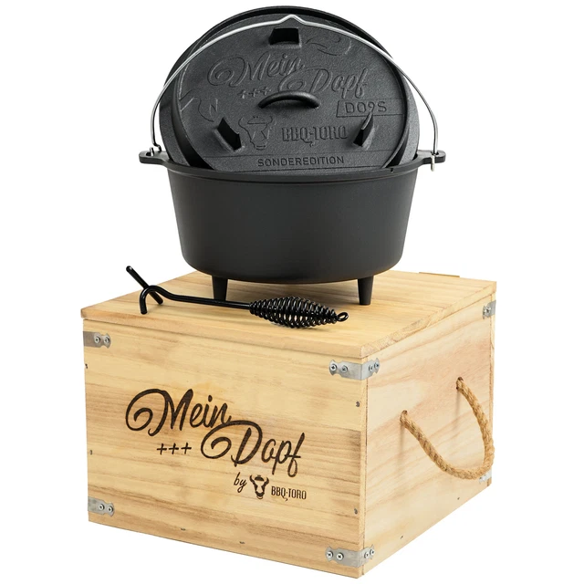 BBQ-Toro Dutch Oven "Mein Dopf" Sonderedition in Holzkiste + kleine Überraschung