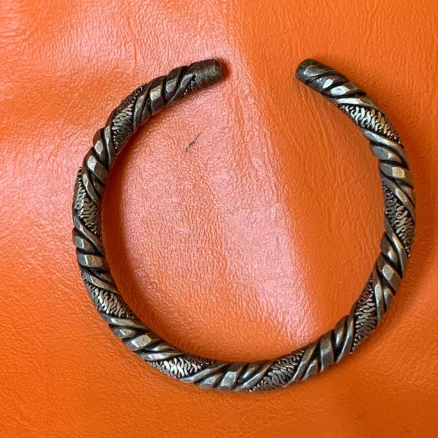 Genuine Rare Ancient Viking Bracelet Silver Twisted Artifact Authentic Antique
