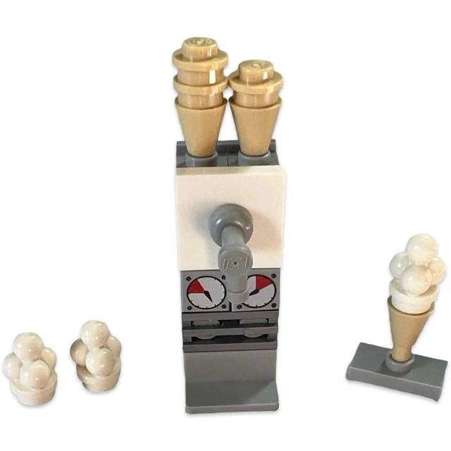 LEGO ICE CREAM Whippy Machine Parlour with Cones Scoops MOC