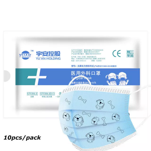 100x Child Kid Disposable Surgical Sterile Face Mask 3 Layers 2