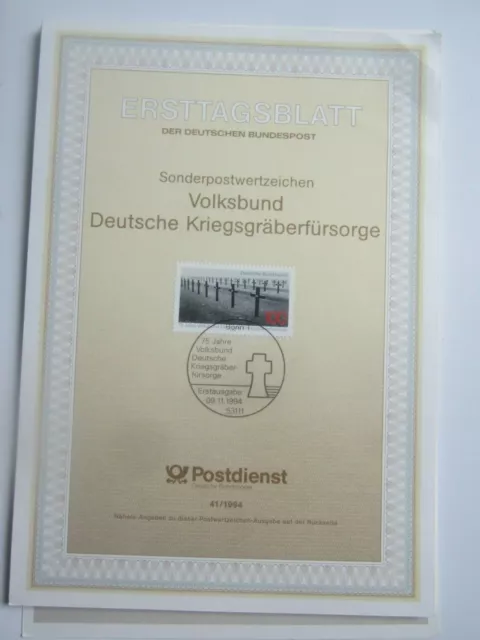 ERSTTAGSBLATT volksbund deutsche kriegsgräberfürsorge 09.11.1994