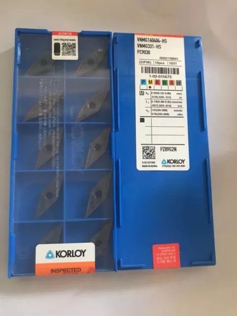 KORLOY VNMG160404-HS PC9030 VNMG331-HS PC9030 10pcs carbide inserts