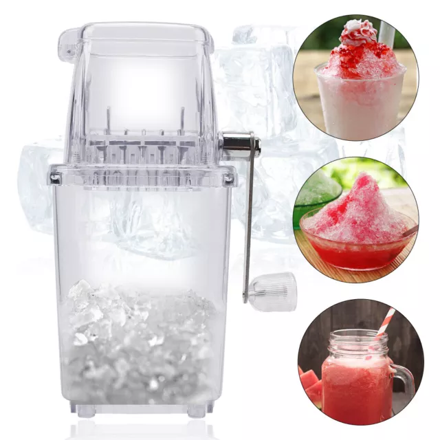 Broyeur à glace manuel multifonction portable-Bac à manivelle-Inox-1,25 Litres