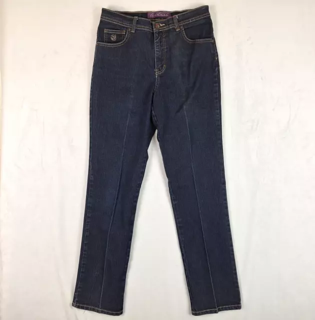 Gloria Vanderbilt Womens Amanda Bling Stretch Dark Blue Denim Jeans W29 L29.5