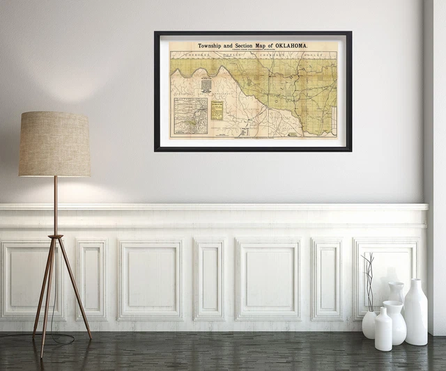 MAP OF OKLAHOMA Township and Section Map of Oklahoma Oklahoma Wall