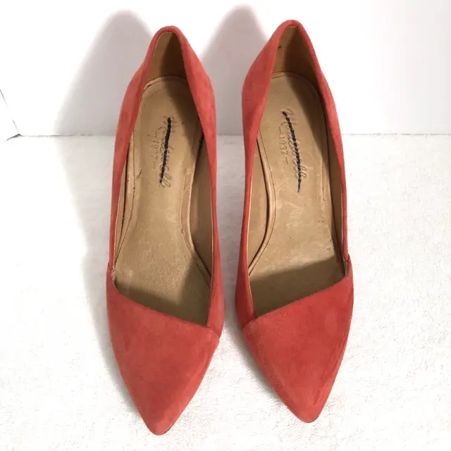 Madewell Heels Size 6.5 Coral Suede Leather Upper/Lining 4" Heel Womens Shoes
