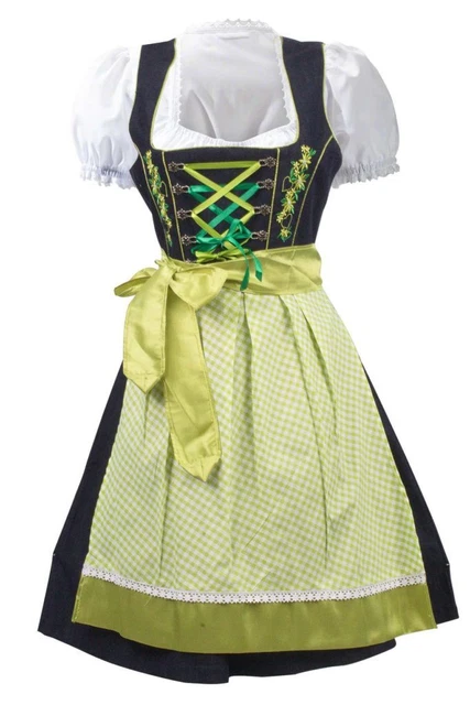 Jeans Denim dirndl dress Authentic Embroidered Dirndl 3pcs dirndl vintage dress