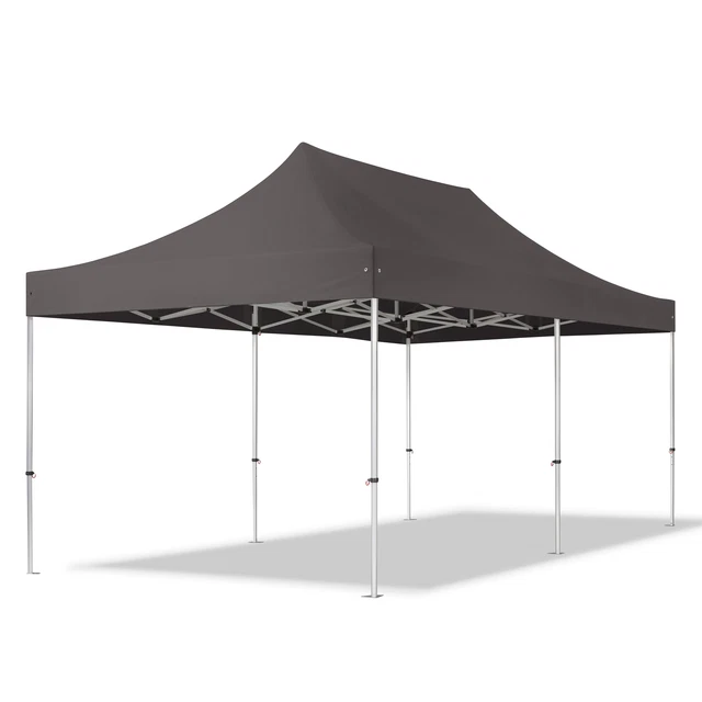 Faltzelt Alu 3x6 m Faltpavillon Klappzelt Gartenpavillon Sonnenschutz dunkelgrau