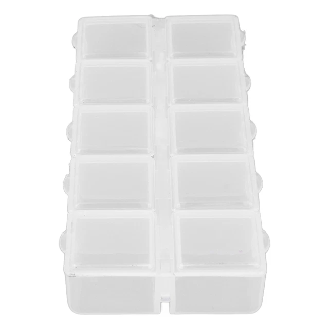 Scatola Organizzatore Griglia Contenitore 10 Compartimenti Per Gioielli Unghie Strumento BST