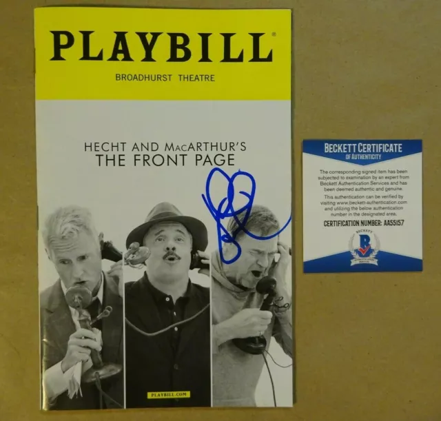 Signed JOHN GOODMAN Autographed The Front Page PLAYBILL BECKETT BAS COA