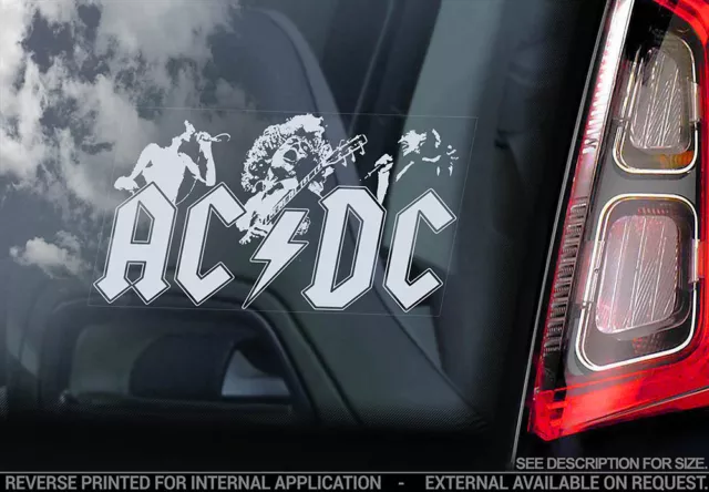 AC/DC - Car Window Sticker - Rock Sign AC DC Angus Young Back in Black ACDC -V01