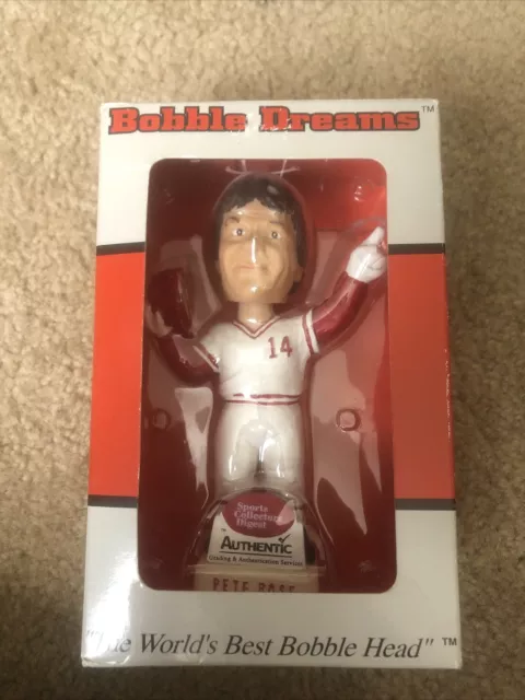 Pete Rose bobblehead Cincinnati Reds in box Bobble Dreams hit king Hand Painted Pete Rose bobblehead Cincinnati Reds in box Bobble Dreams hit king Hand Painted