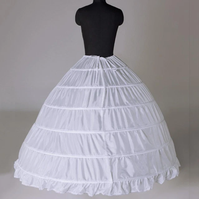 6Hoop Underskirt Ball Gown Long Skirts Petticoat Slips For Wedding neu. R8S3