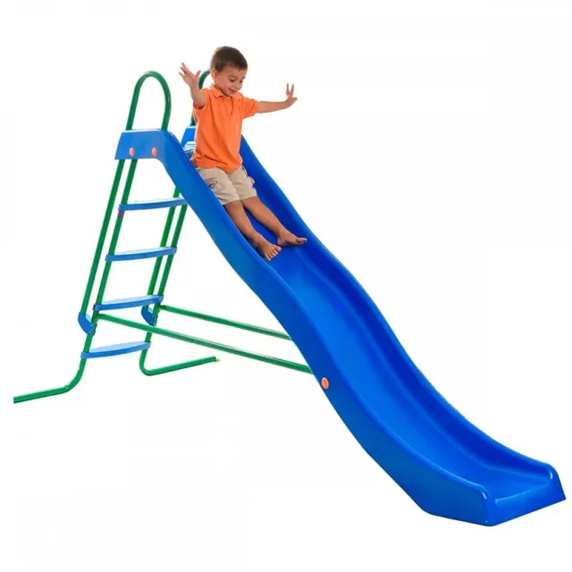 Scivolo per Bambini 285cm - Forma ad Onda con scala e gioco d'acqua per piscina