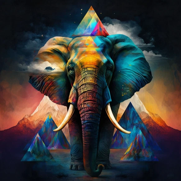 NFT Elephant and Pyramids #3