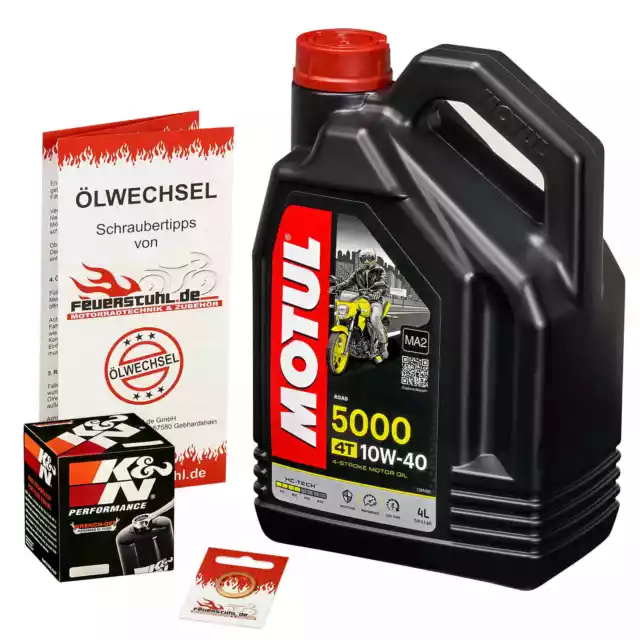 Kawasaki Ninja ZX6R 636, 02-06 ZX636A ZX636B ZX636C, Motul 10w40 Öl, K&N Filter