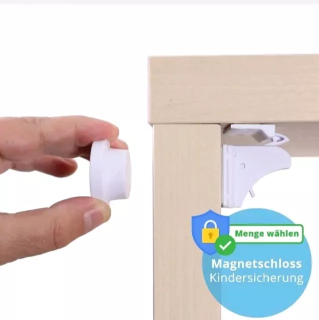 4x Magnetische Kindersicherung Schrank Unsichtbar Schranksicherung Baby Schutz