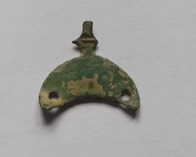 Rare Ancient Viking Nordic Bronze Lunar Amulet Fragment 900-1100 Ad