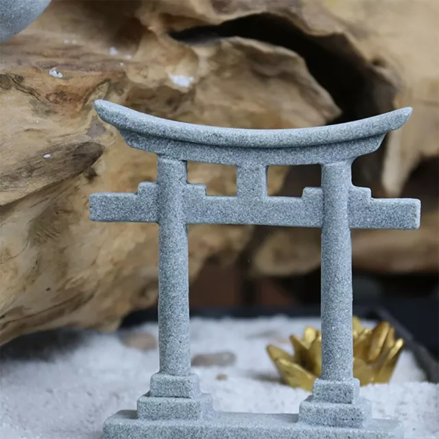 Grey Mini Japanese Torii Gate Craft Miniature Shrine Shinto  Toy