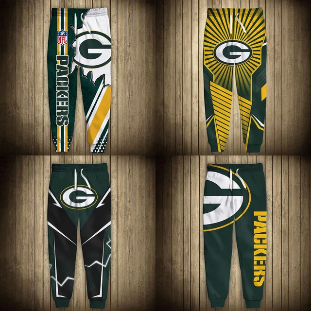 Green Bay Packers Men's Drawstring Sweatpants Gym Workout Pants Jogging Trousers