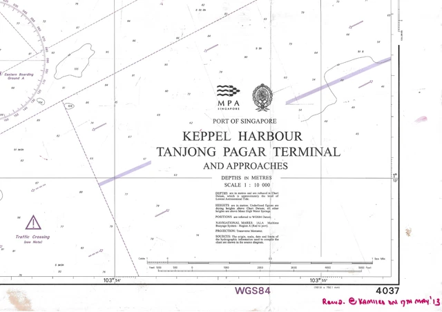 carte-marine-vintage-original-admiralty-4037-approches-tanjong-pagar