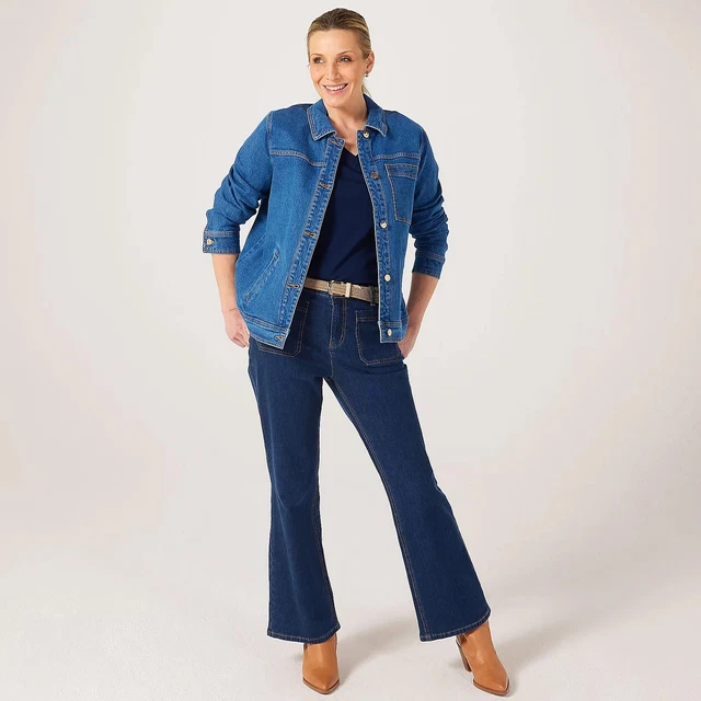 Giubbotto Julien MacDonald Blu Stile Militare Denim – Taglia 14 Donna - Foto 4