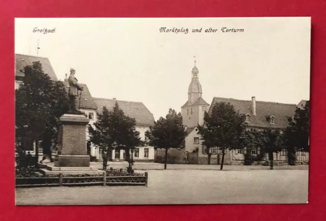 AK GROITZSCH bei Leipzig um 1910 Marktplatz und alter Torturm   ( 84495