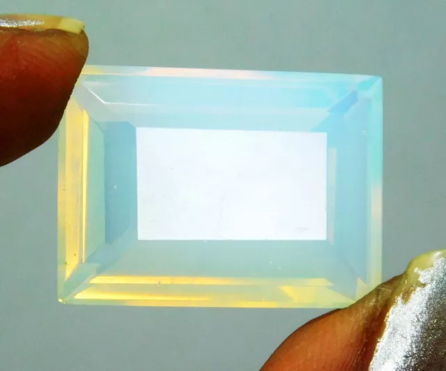 Natural Opal 28 Ct Ethiopian Emerald Cut Loose Gemstone.