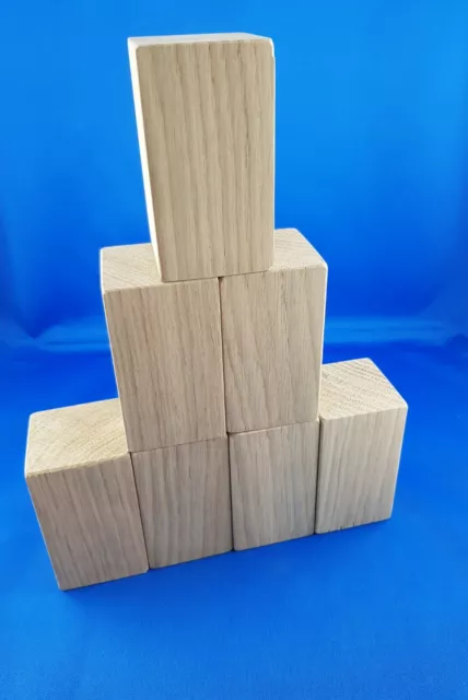 Eiche 7Stk. Holzquader 80x40x40 Dekosäule, Bauklötze, Spielzeug, Unbehandelt
