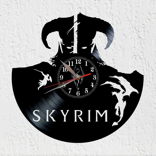 Horloge Murale En Disque Vinyle Recyclé - Silhouette Guitare Rolling Stones | Style Vintage Rétro | Alimentation Par Pile | Neuf