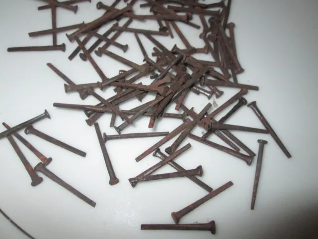 100 Vintage 1” Square Cut Nails Flat Head - New Old Stock Nails
