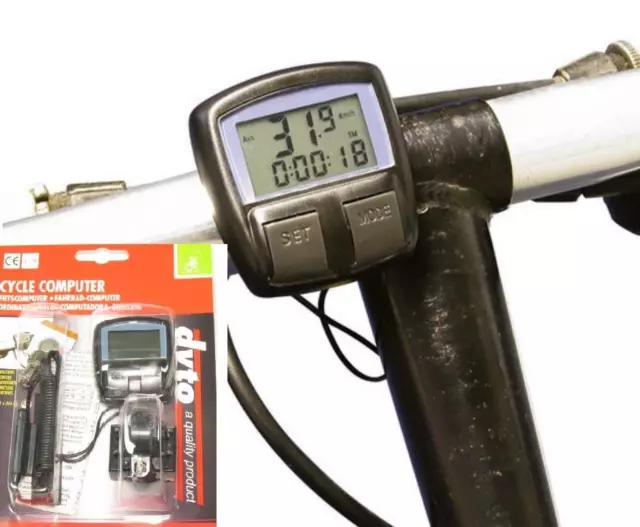 Digital LCD Bicycle Cycle Computer Clock 14 Functions Bike Speedometer Odometer