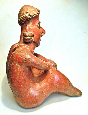 Pre-Columbian Nayarit Seated Nude Male Figure 3