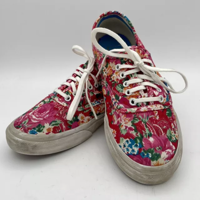 VANS OFF THE Wall Classic Pink Floral Canvas Tennis Shoes Women’s Sz 8 ...