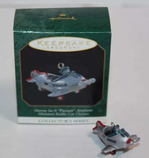 Hallmark Mini Christmas Ornament NIB 1997 Murray Pursuit Airplane Kiddie Car