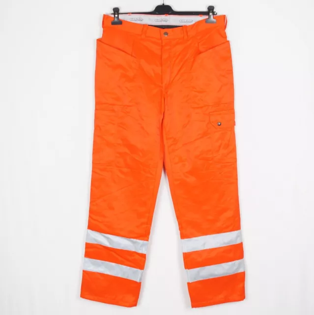 Snickers Homme Cargo Pantalon Taille ~W34 L32 Orange Braguette Zip Travail