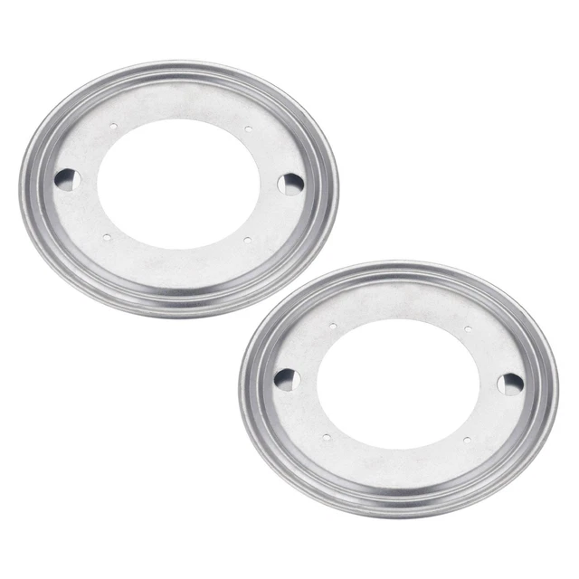 8" Lazy Susan Giratoria Placa 360 Grado Soporte Redonda Plateado Tono 2pzs