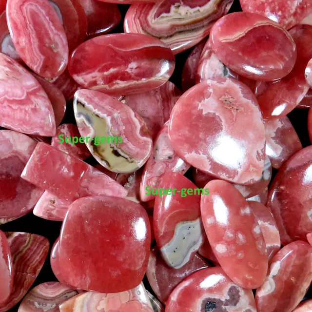 100 G, 200 G & 500 Gram Lot 100% Naturel Rose Rhodochrosite Cabochon Pierreries