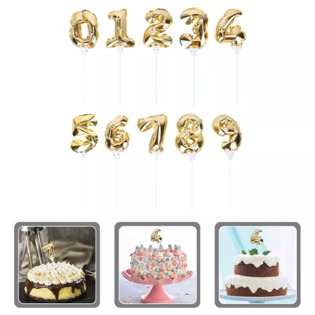 10 pz palloncino compleanno numeri cupcake topper per bambino bambino bambino mini