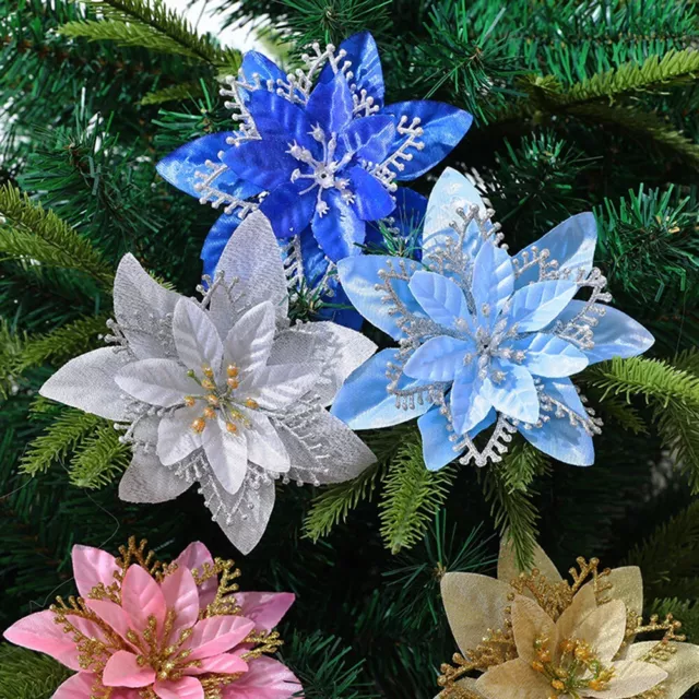 Weihnachtsfeier Dekoration großer Weihnachtsstern Glitzer Blume Baum hängen