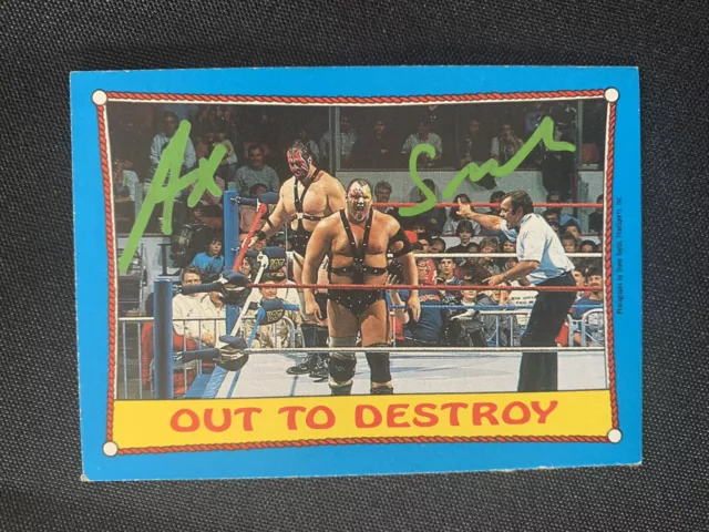 DEMOLITION Autographed WWF 1987 Topps ROOKIE CARD